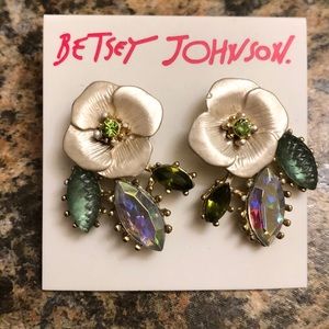 Betsy Johnson Flower Earrings, NWT